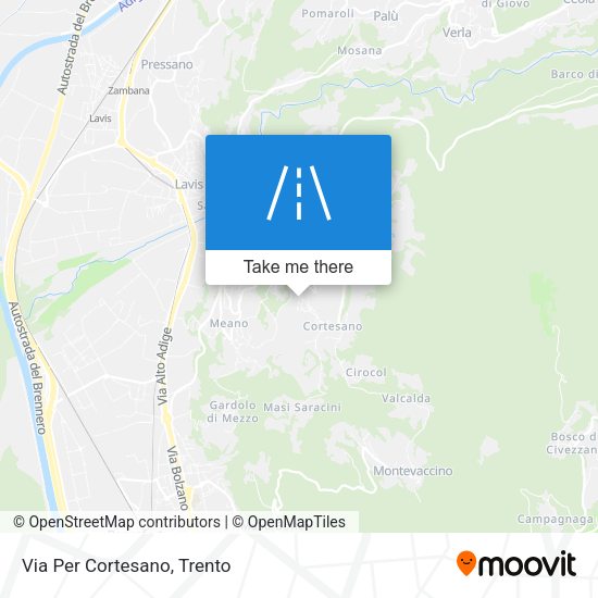 Via Per Cortesano map