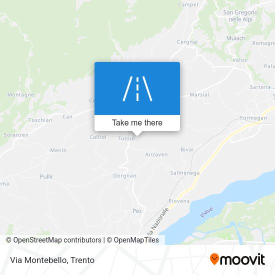Via Montebello map