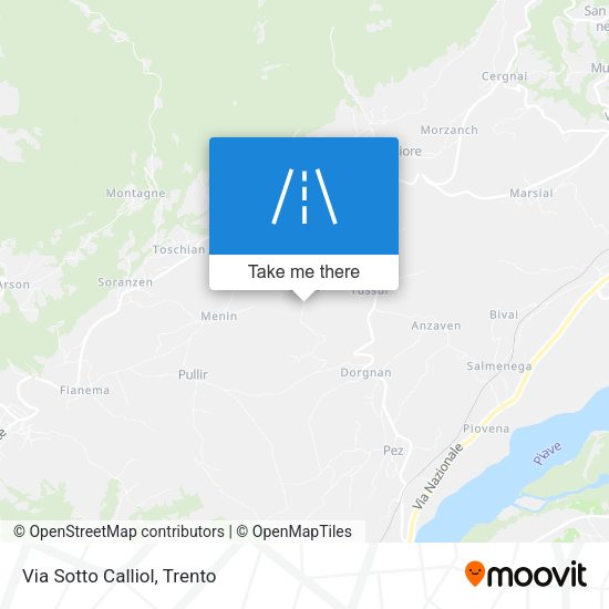 Via Sotto Calliol map