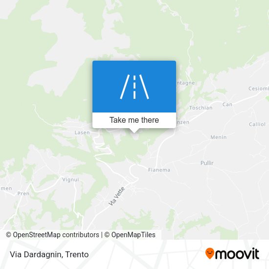 Via Dardagnin map