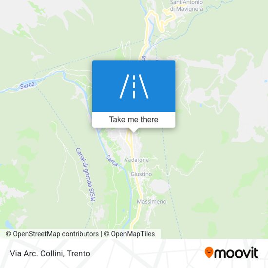 Via Arc. Collini map