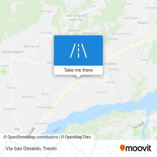 Via San Osvaldo map