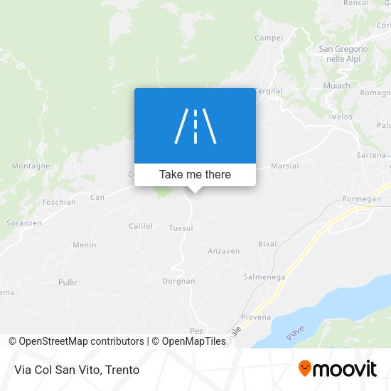 Via Col San Vito map
