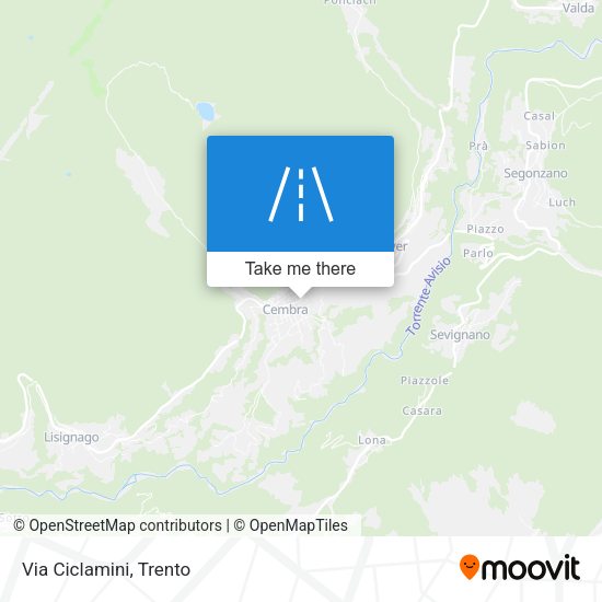 Via Ciclamini map