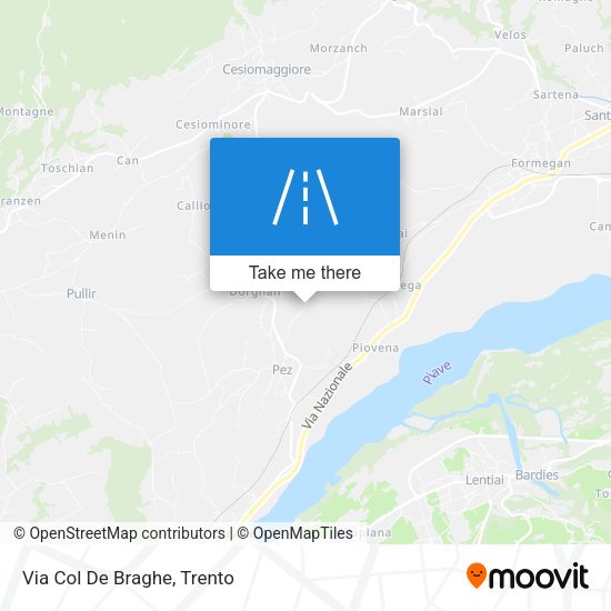 Via Col De Braghe map
