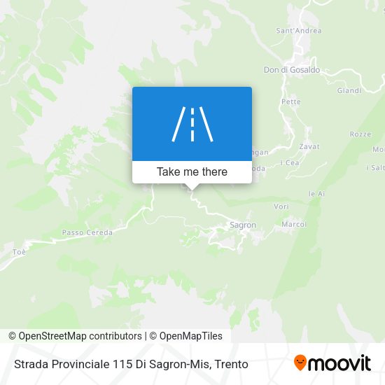 Strada Provinciale 115 Di Sagron-Mis map