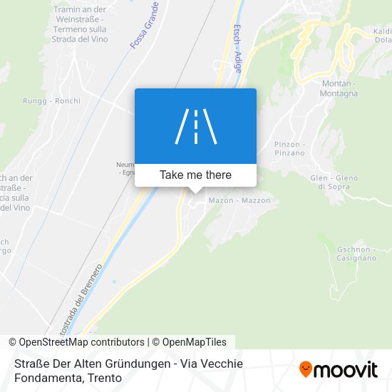 Straße Der Alten Gründungen - Via Vecchie Fondamenta map