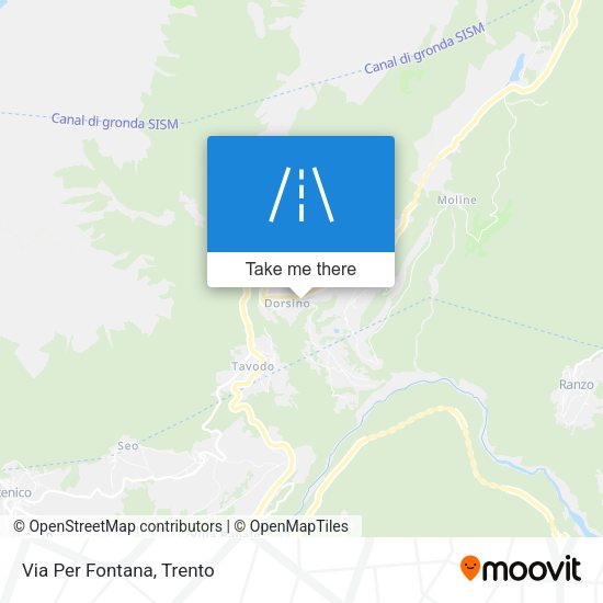 Via Per Fontana map