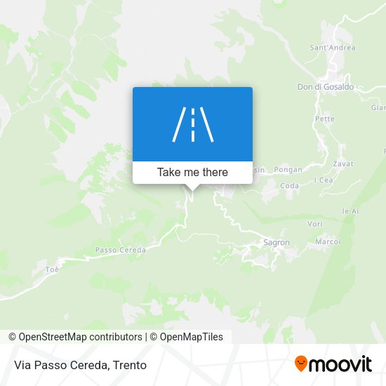 Via Passo Cereda map