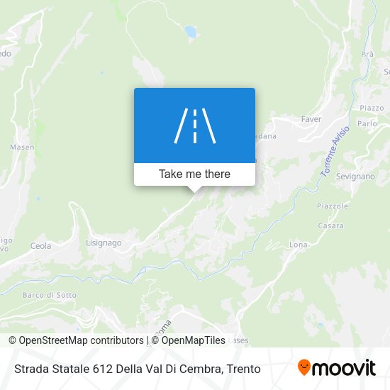 Strada Statale 612 Della Val Di Cembra map
