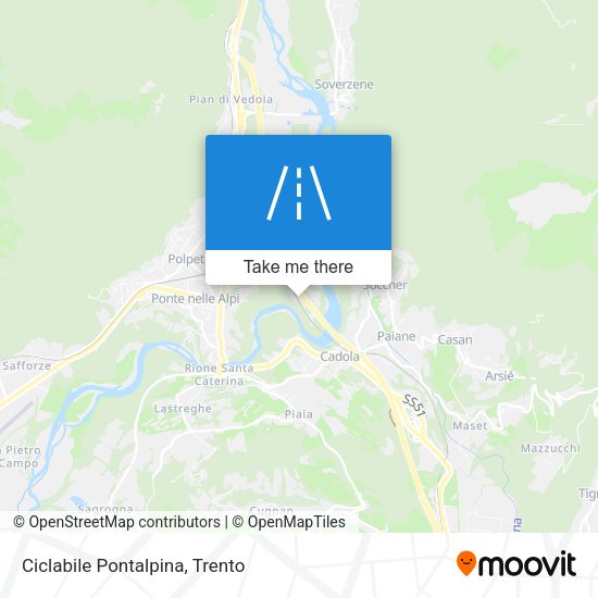 Ciclabile Pontalpina map