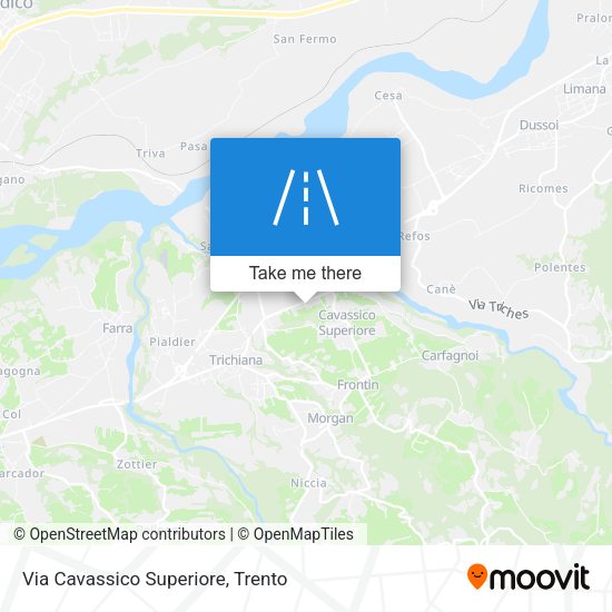 Via Cavassico Superiore map