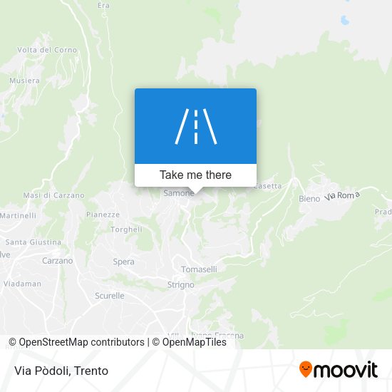 Via Pòdoli map