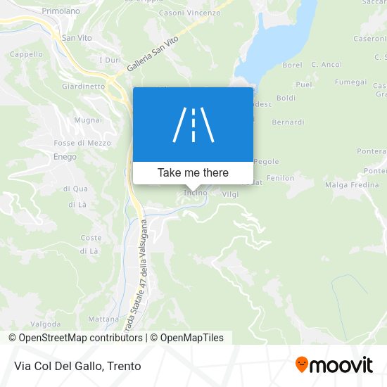 Via Col Del Gallo map