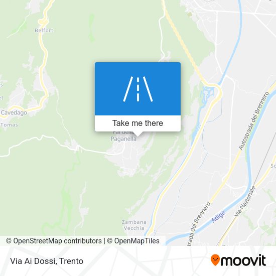Via Ai Dossi map