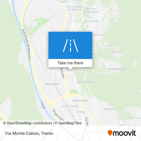 Via Monte Calisio map