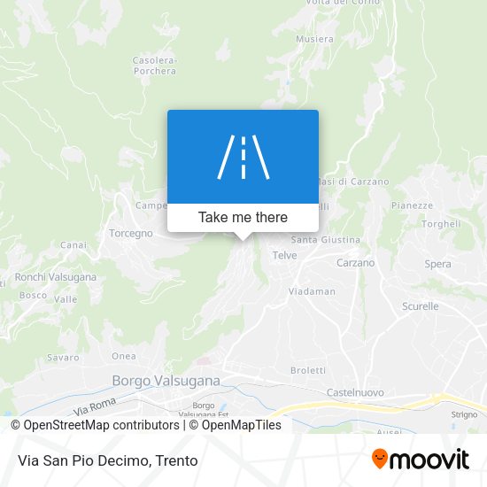 Via San Pio Decimo map