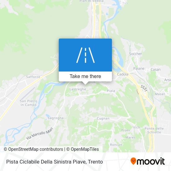 Pista Ciclabile Della Sinistra Piave map