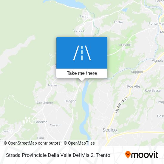 Strada Provinciale Della Valle Del Mis 2 map