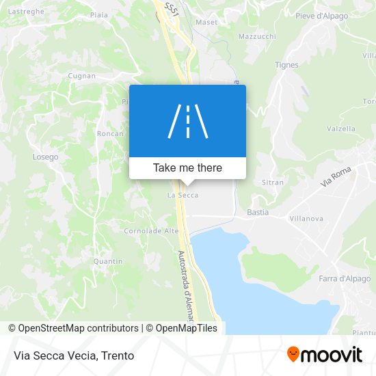 Via Secca Vecia map