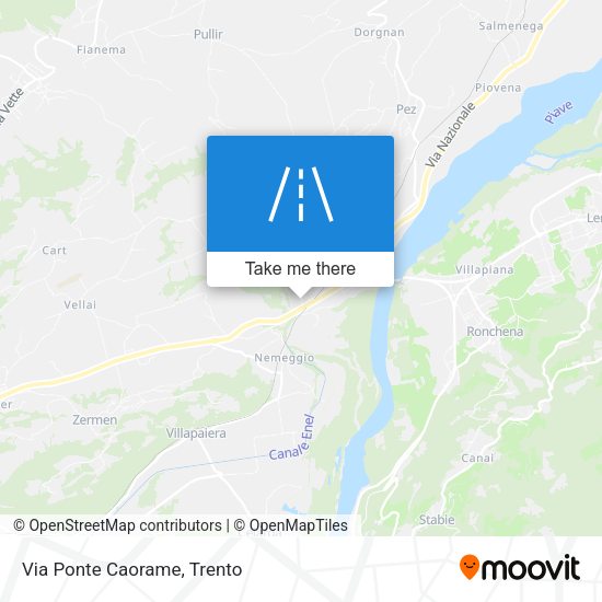 Via Ponte Caorame map