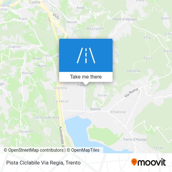 Pista Ciclabile Via Regia map
