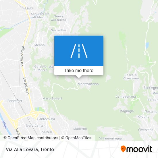Via Alla Lovara map