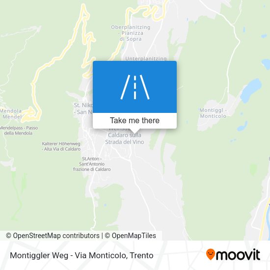 Montiggler Weg - Via Monticolo map