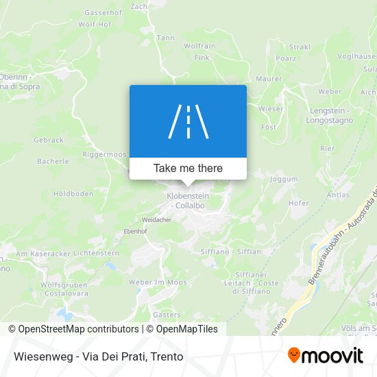 Wiesenweg - Via Dei Prati map