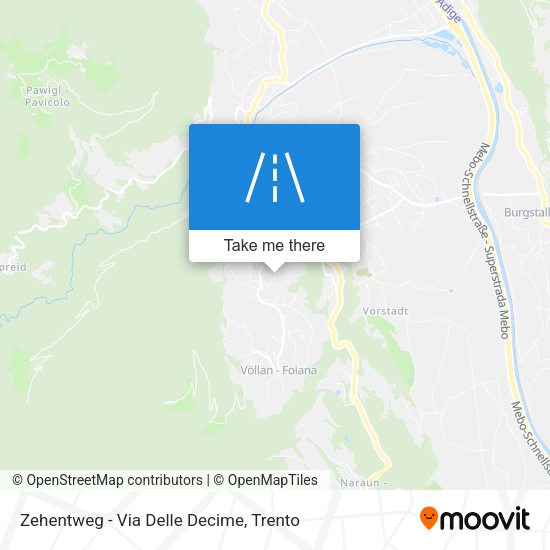 Zehentweg - Via Delle Decime map