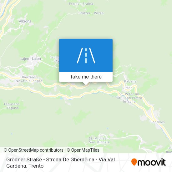 Grödner Straße - Streda De Gherdëina - Via Val Gardena map