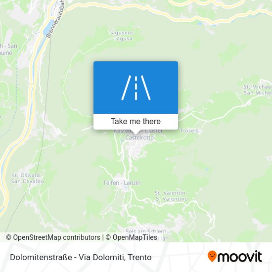 Dolomitenstraße - Via Dolomiti map