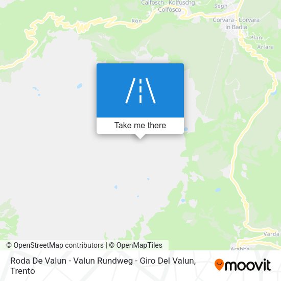 Roda De Valun - Valun Rundweg - Giro Del Valun map