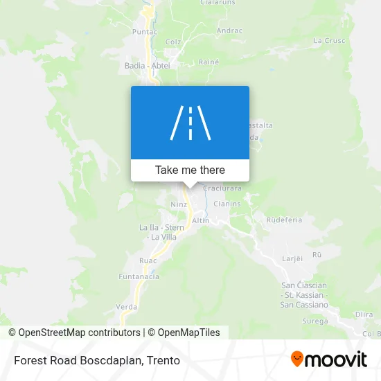 Forest Road Boscdaplan map