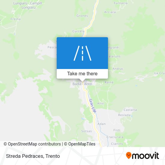 Streda Pedraces map