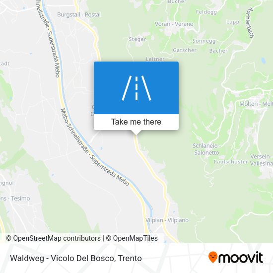 Waldweg - Vicolo Del Bosco map