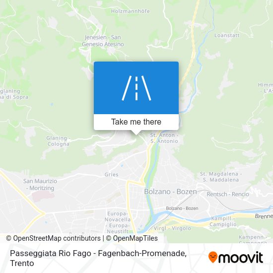Passeggiata Rio Fago - Fagenbach-Promenade map