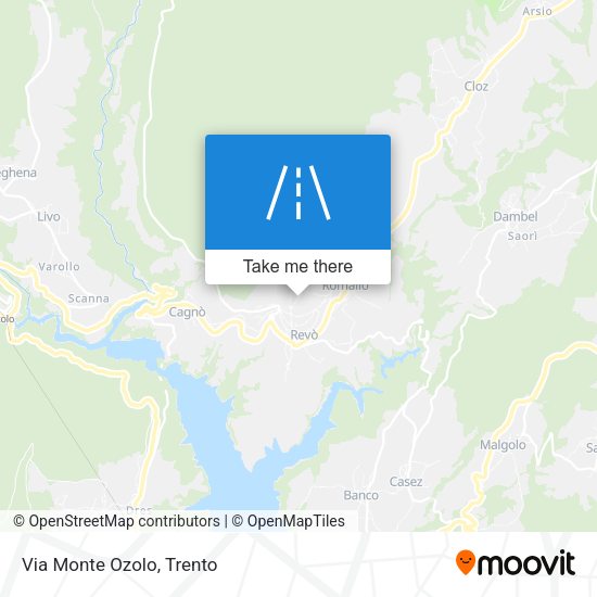 Via Monte Ozolo map