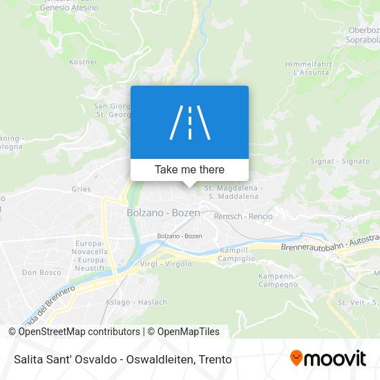 Salita Sant' Osvaldo - Oswaldleiten map