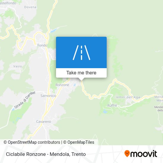 Ciclabile Ronzone - Mendola map