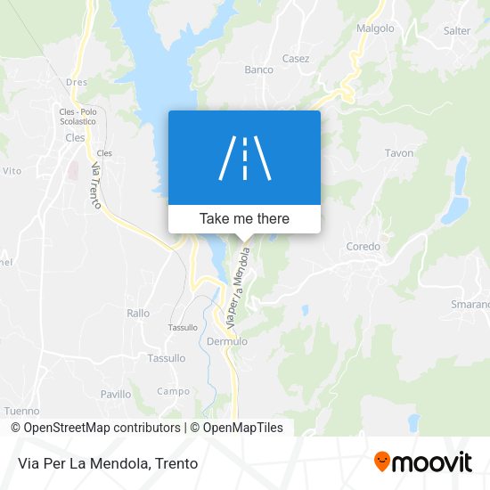 Via Per La Mendola map