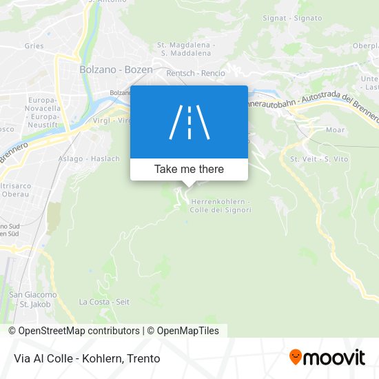 Via Al Colle - Kohlern map