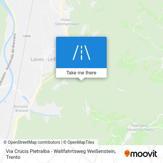 Via Crucis Pietralba - Wallfahrtsweg Weißenstein map