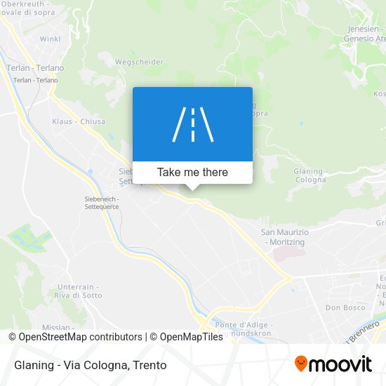 Glaning - Via Cologna map