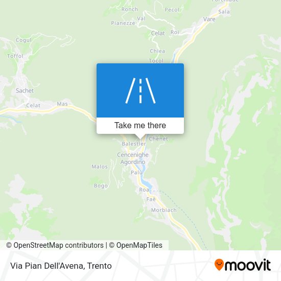 Via Pian Dell'Avena map
