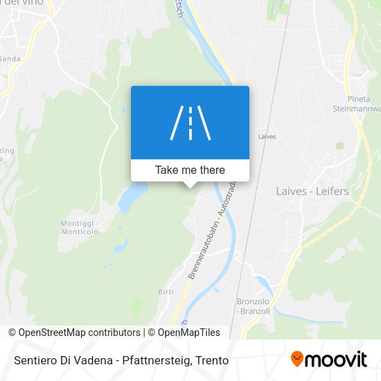 Sentiero Di Vadena - Pfattnersteig map