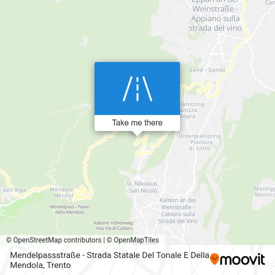 Mendelpassstraße - Strada Statale Del Tonale E Della Mendola map