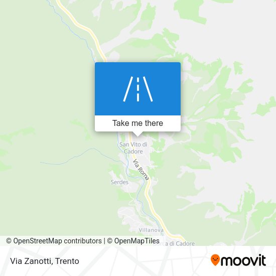 Via Zanotti map