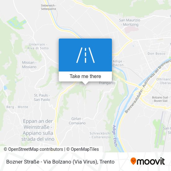 Bozner Straße - Via Bolzano (Via Virus) map