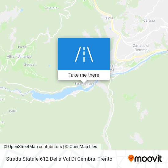 Strada Statale 612 Della Val Di Cembra map